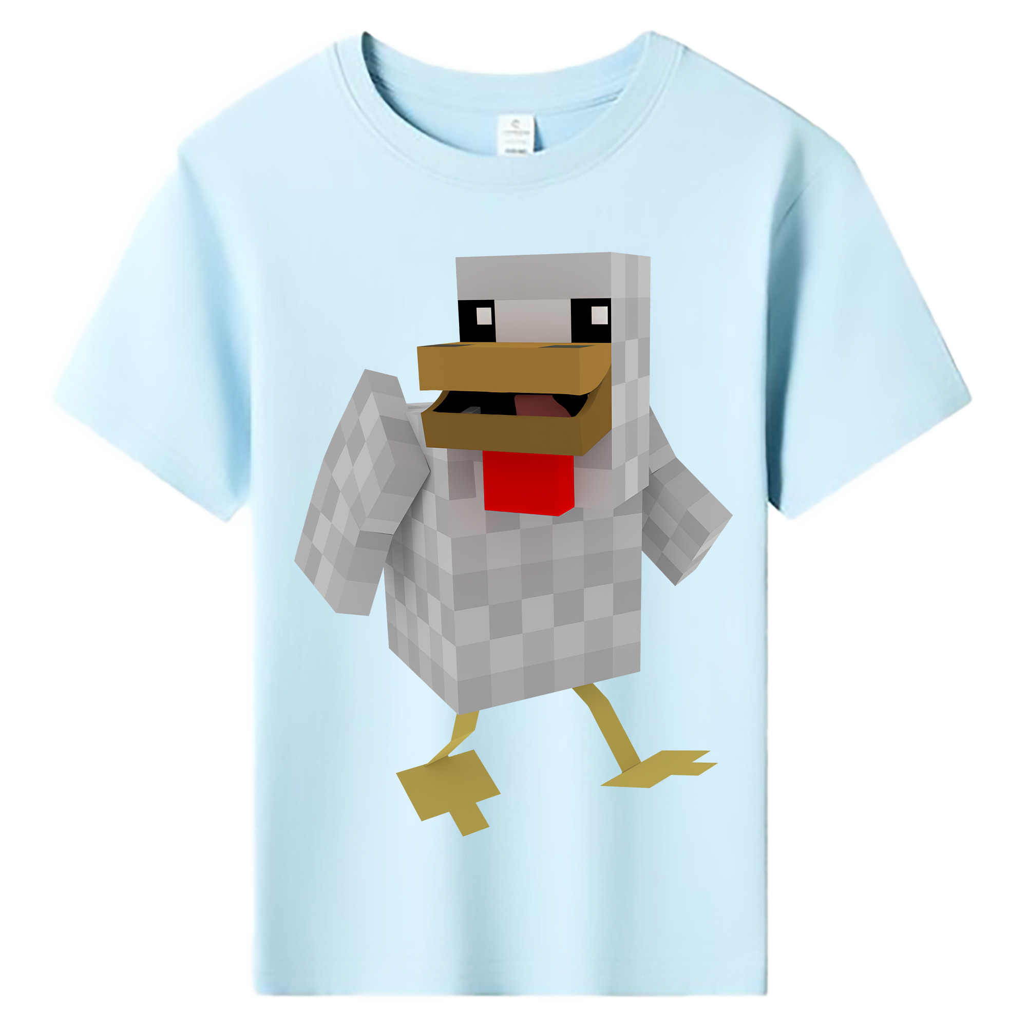 （画像用） マインクラフト ブロックの世界 Minecraft MC Block world 綿100％キッズTシャツ（フロントプリント）